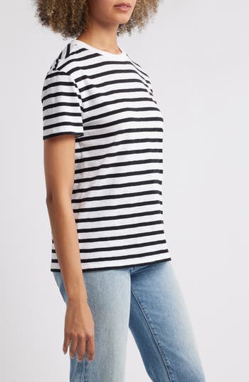 Stripe Cotton Graphic T-Shirt