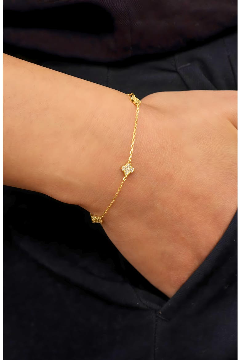 Clover Station Slider Bracelet, Alternate, color, GOLD