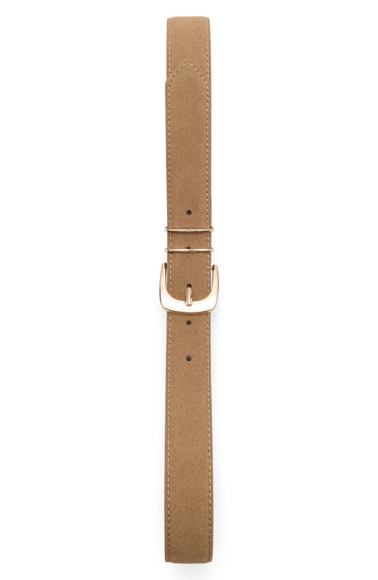 MANGO Suede Belt, Alternate, color, Sand