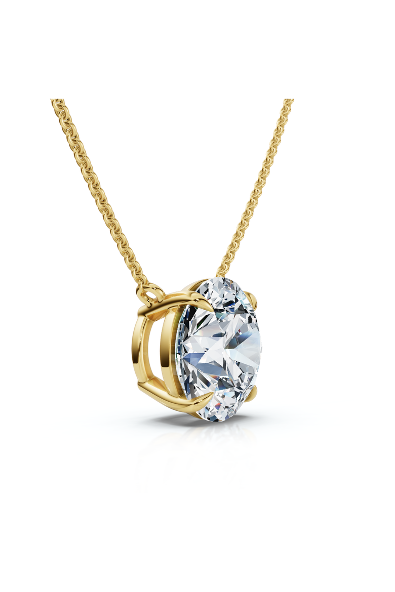 2Ct Round Cut Diamond Solitaire Pendant 14k Gold 18" Women's Necklace Lab Grown, Main, color, Yellow Gold