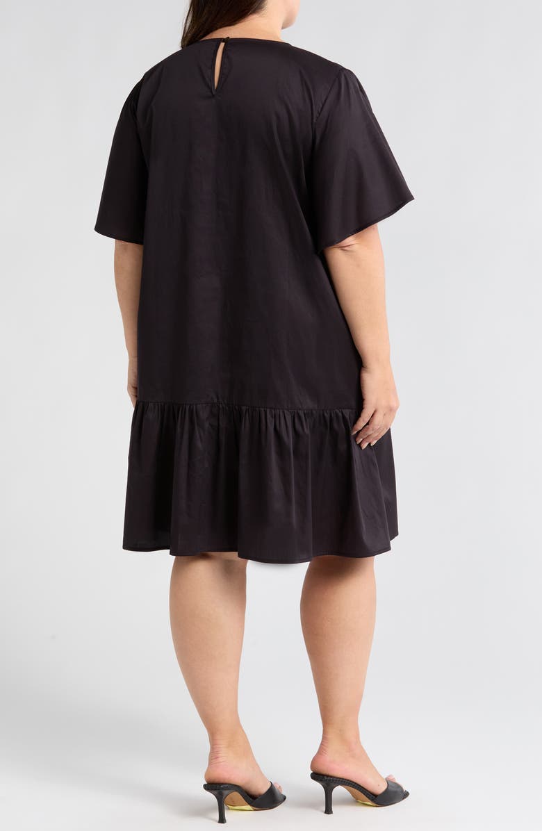 HARSHMAN Agata Flutter Sleeve Cotton Dress, Alternate, color, Black