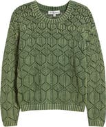 CITY BLUES Distressed Wash Openwork Sweater