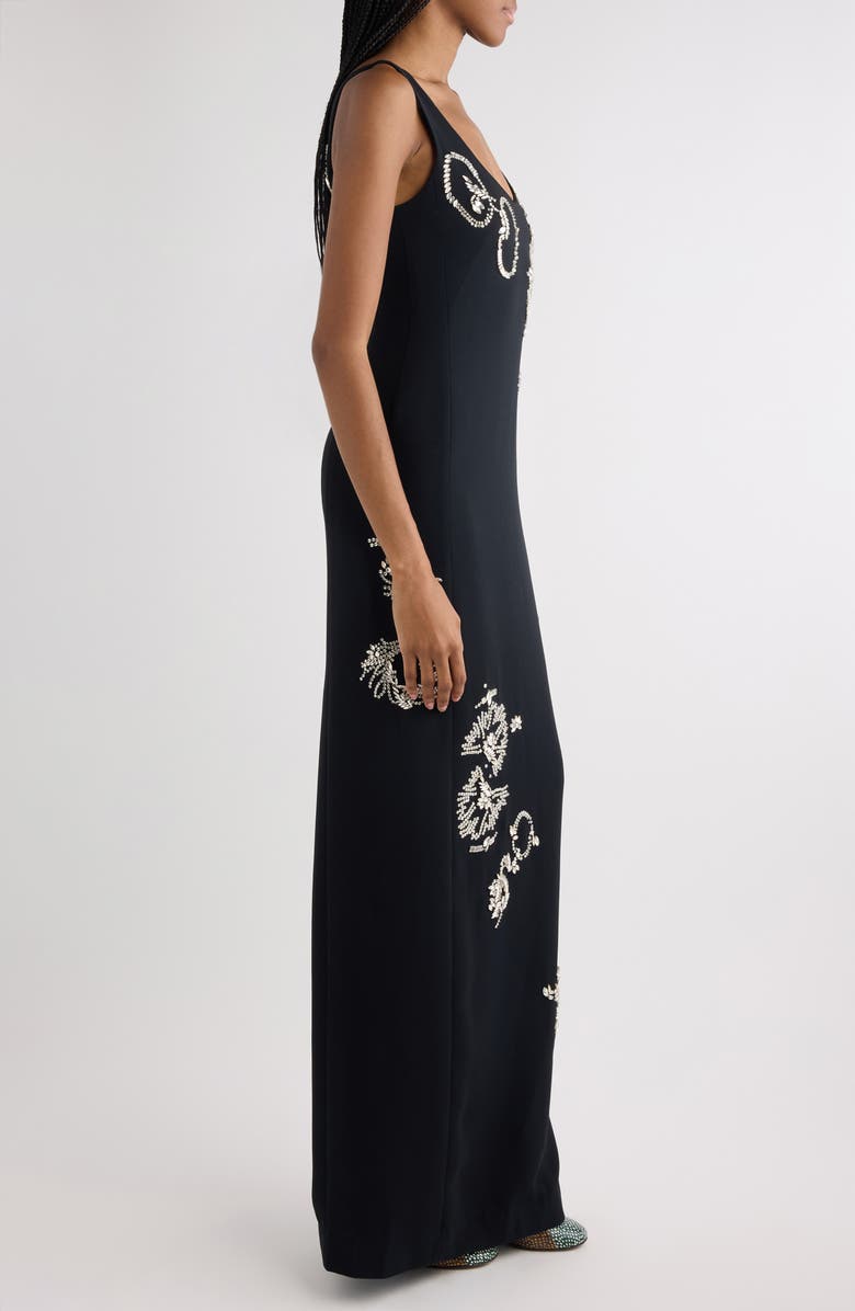 Dries Van Noten Embellished Sleeveless Column Gown, Alternate, color, Black