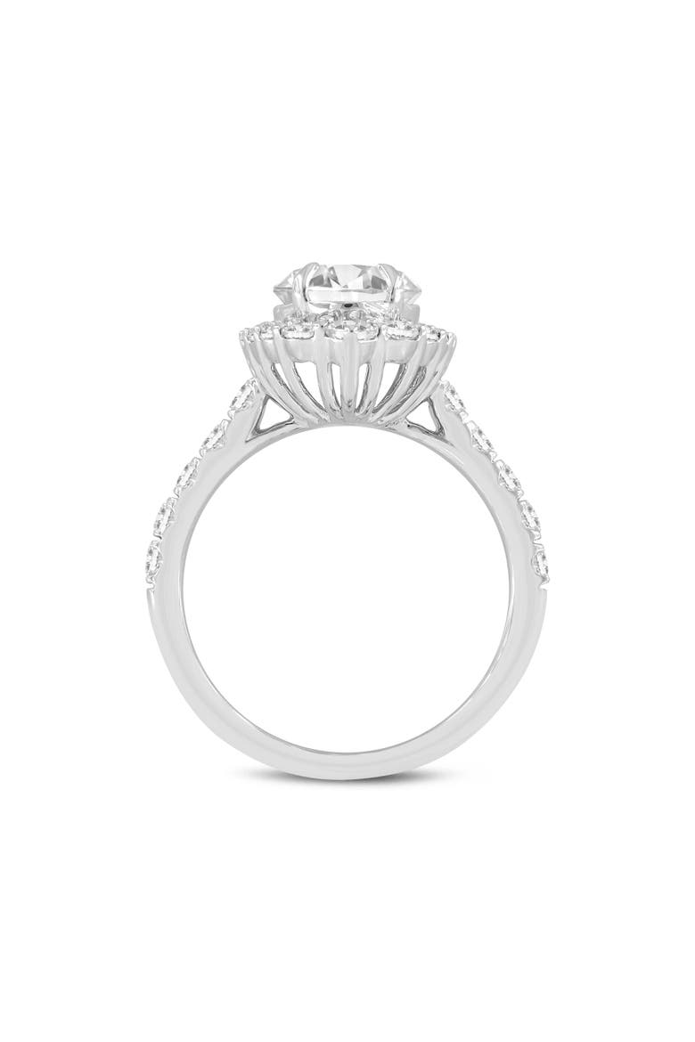 Marcia 14K White Gold Oval Lab Grown Diamond Halo Engagement Ring - 3.8 Ct, Alternate, color, 14K White Gold