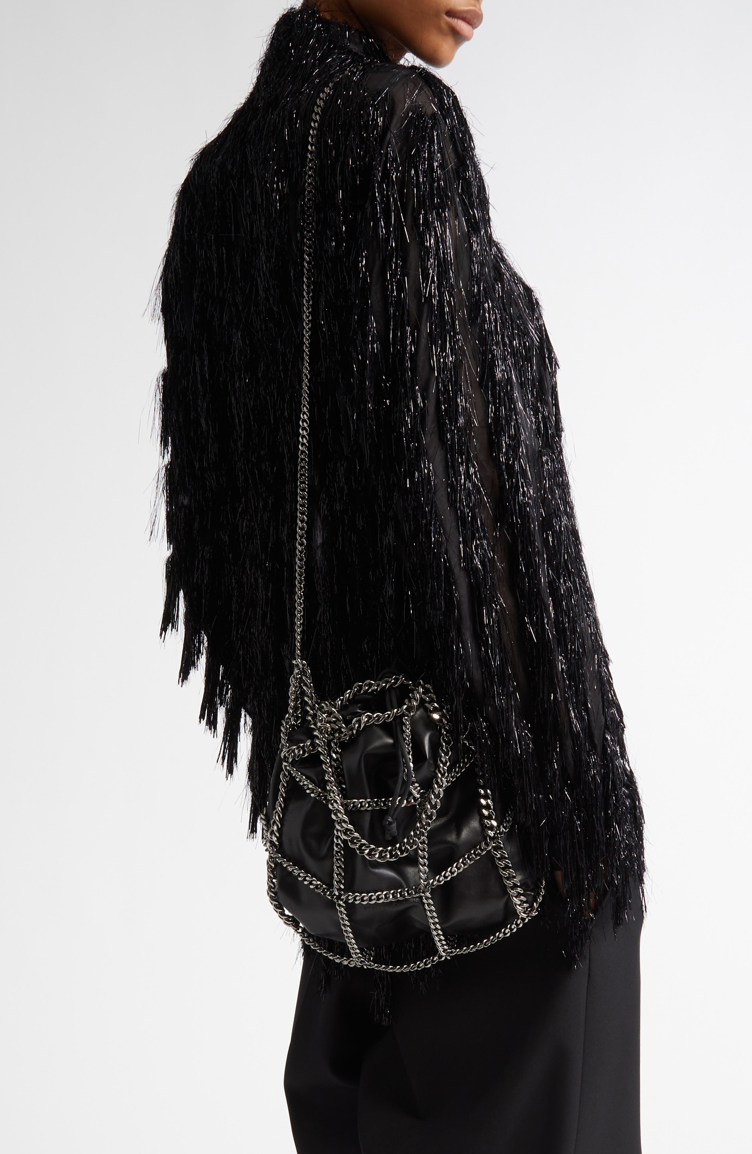 Stella McCartney Mini Falabella Chain Cage Tote, Alternate, color, 