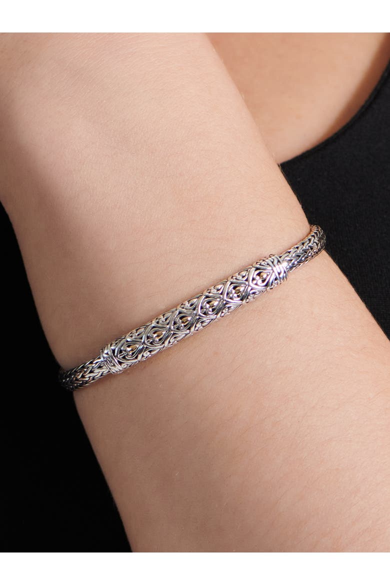 Dragon Skin Dragon Bone Chain Bracelet in Sterling Silver and 18K Gold Accents, Alternate, color, Silver