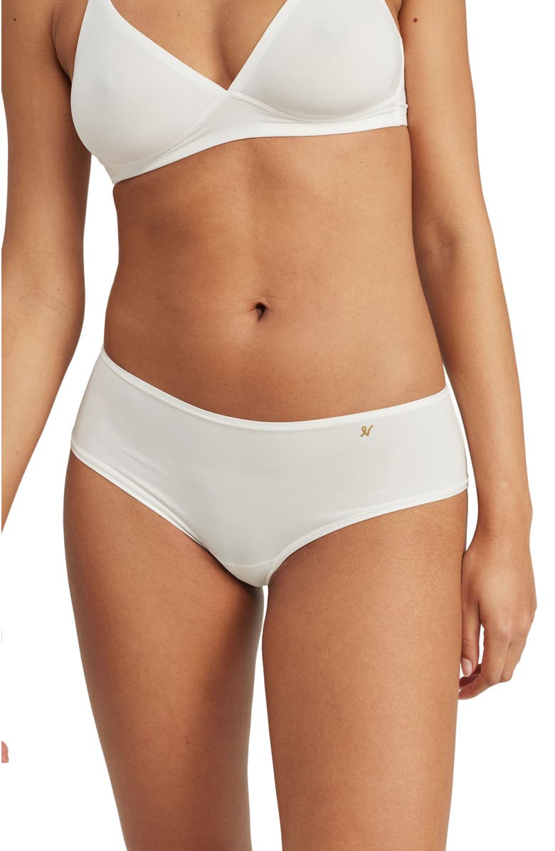 Nudea The Stretch Mid Rise Bikini Brief, Alternate, color, White