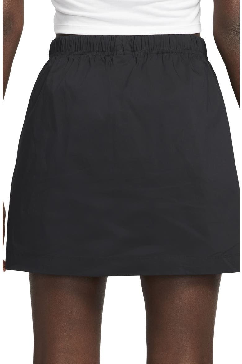 Swoosh High Rise Athletic Skirt, Alternate, color, BLACK/WHITE