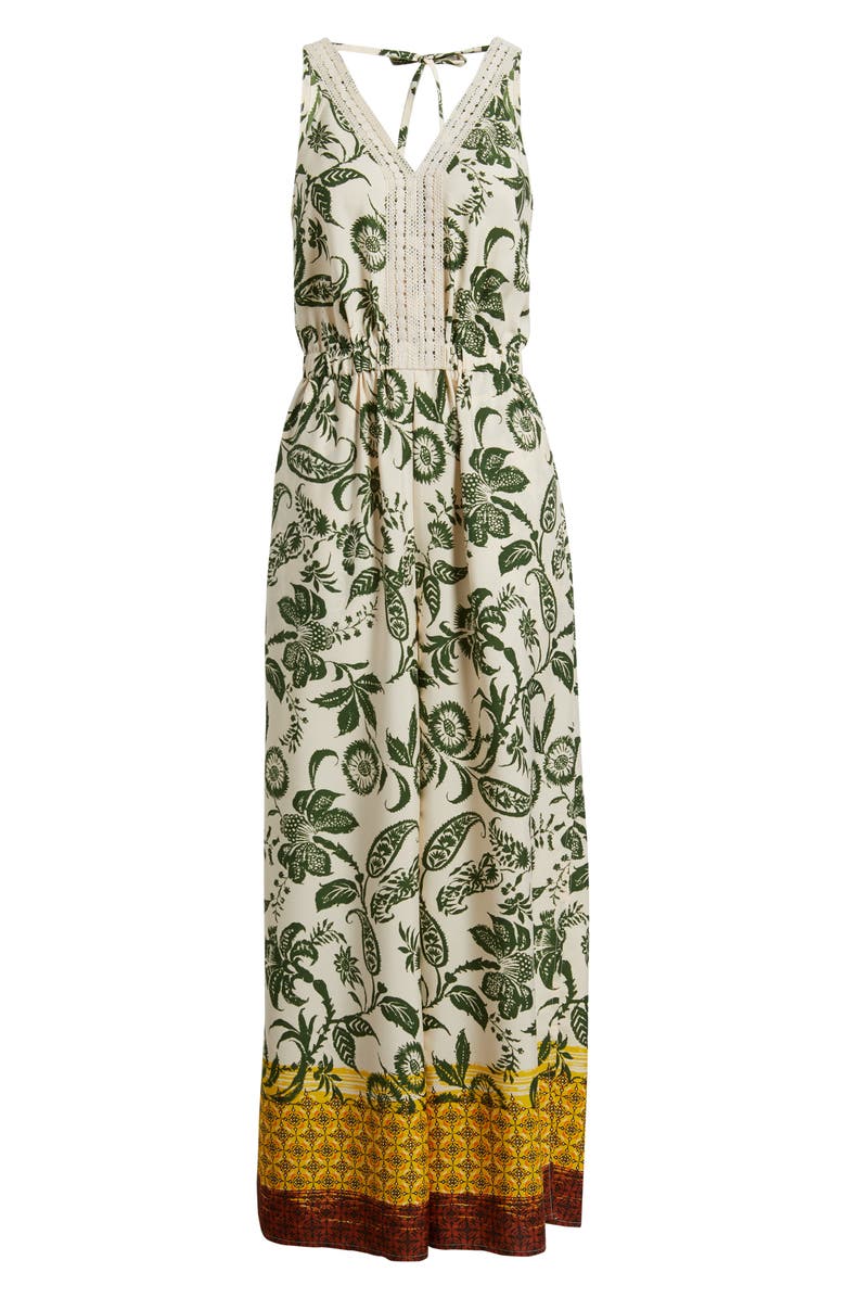 CITY BLUES Floral Print Sleeveless Wide Leg Jumpsuit, Alternate, color, Rust Multi