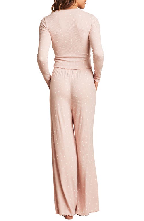 BAREFOOT DREAMS BAREFOOT DREAMS ULTRA SOFT RIB LETTUCE HEM CROP PAJAMA TOP 