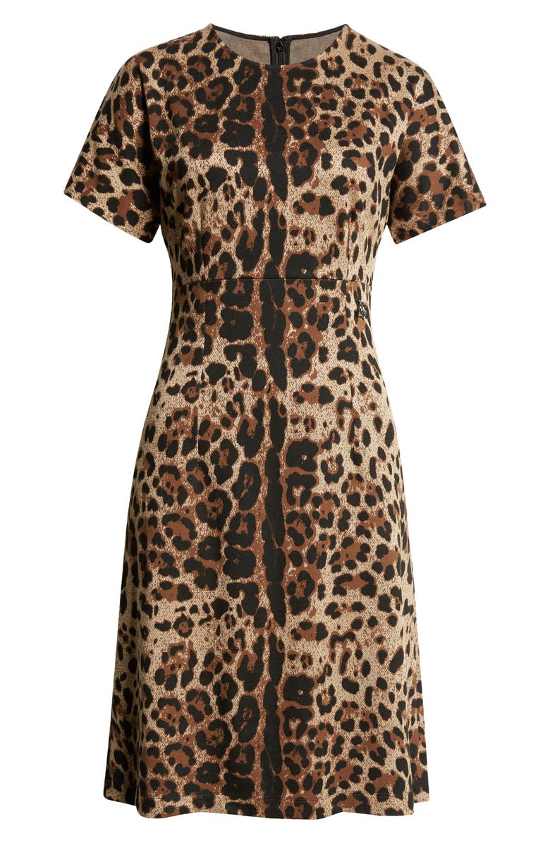 Dolce&Gabbana Leopard Jacquard Dress, Alternate, color, 