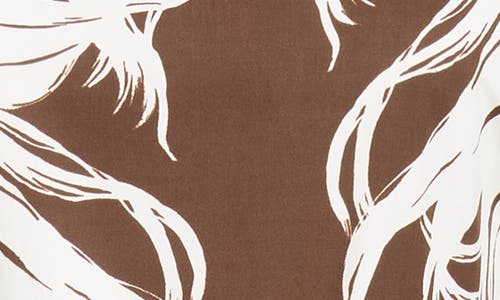 Oscar De La Renta All Over Feathers Dress In Brown