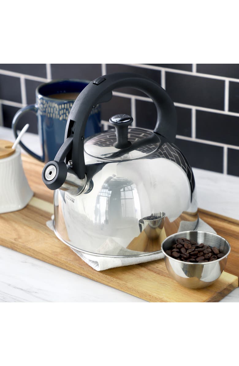 Mr. Coffee Daneswell 2.1 Quart Stainless Steel Whistling Tea Kettle, Alternate, color, Metallic Silver