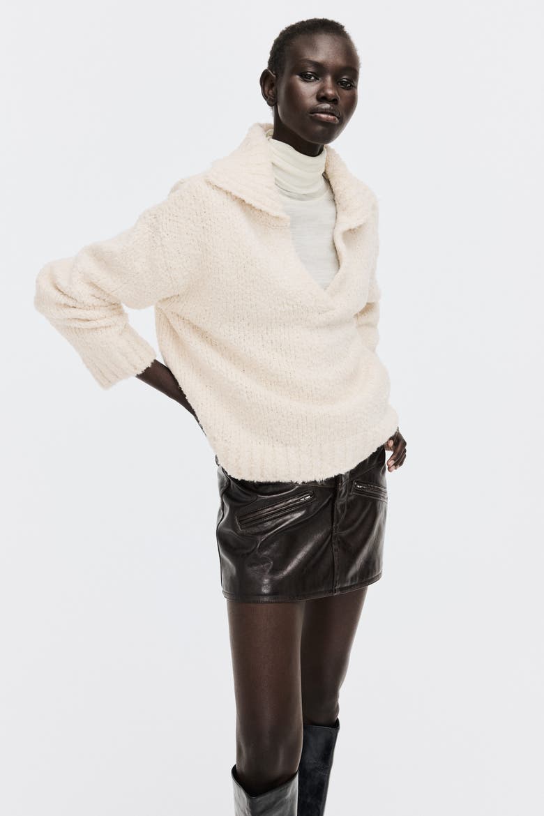Oversized Collared Jumper, Main, color, Light beige