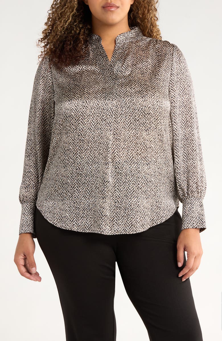 Anne Klein Print Top, Main, color, Anne Black Multi