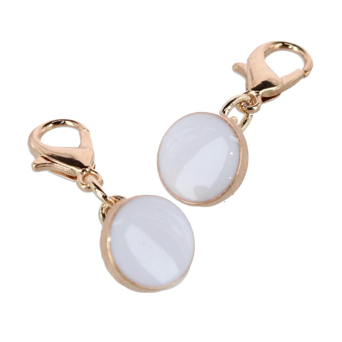 selected White Button with Gold Chain