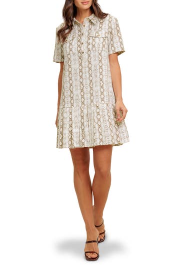 Flying Tomato Python Print Shirtdress In Multi