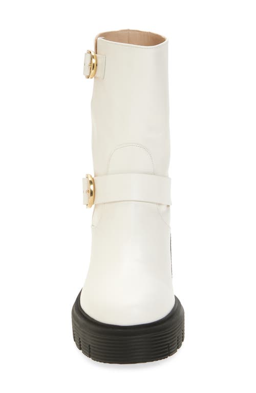Stuart Weitzman Soho Moto Bootie In White