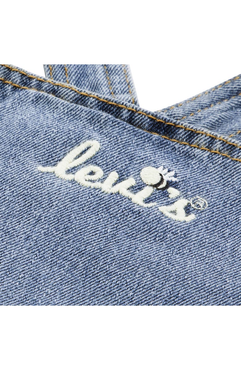 Levi's Kids' Pinafore Denim Overall Dress & T-Shirt Set, Alternate, color, Anise Flower