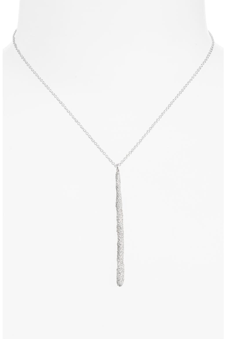 Stardust Pavé Diamond Squiggle Stick Pendant Necklace, Alternate, color, SILVER