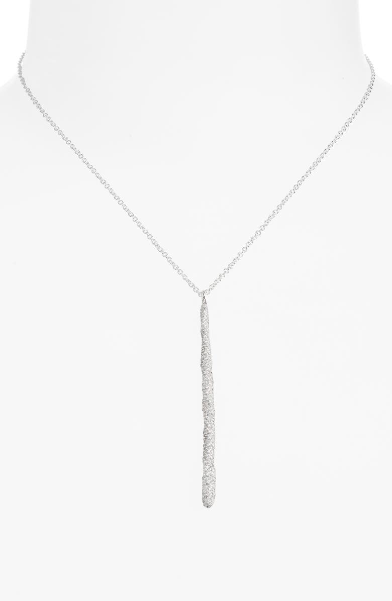 Ippolita Stardust Pavé Diamond Squiggle Stick Pendant Necklace, Alternate, color, Silver