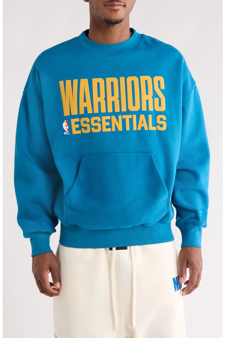 x NBA Warriors Sport Fit Crewneck Sweatshirt, Main, color, BLUE SAPPHIRE