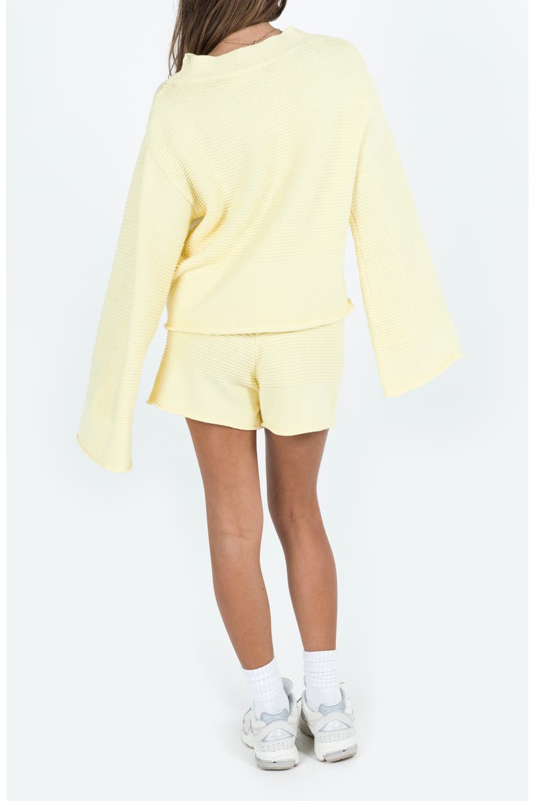 Cheyenne Ottoman Stitch Sweater & Shorts Set, Alternate, color, YELLOW