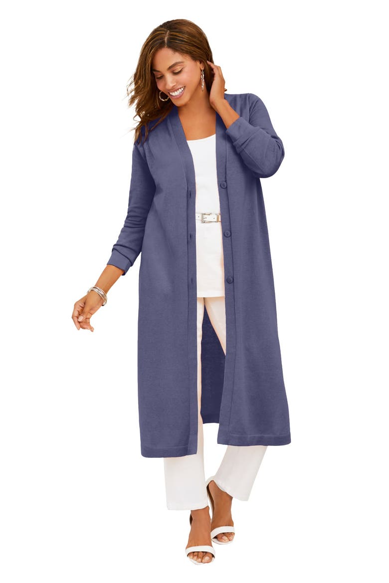 Fine Gauge Duster Cardigan, Main, color, DEEP DUSK