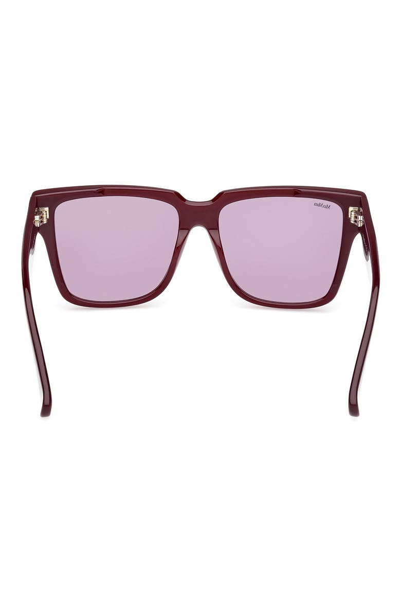 Glimpse2 57mm Gradient Polarized Square Sunglasses, Alternate, color, SHINY BORDEAUX / VIOLET LENSES