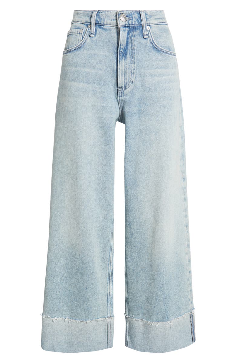 rag & bone Andi High Waist Raw Cuffed Ankle Wide Leg Jeans, Alternate, color, Bloomfield