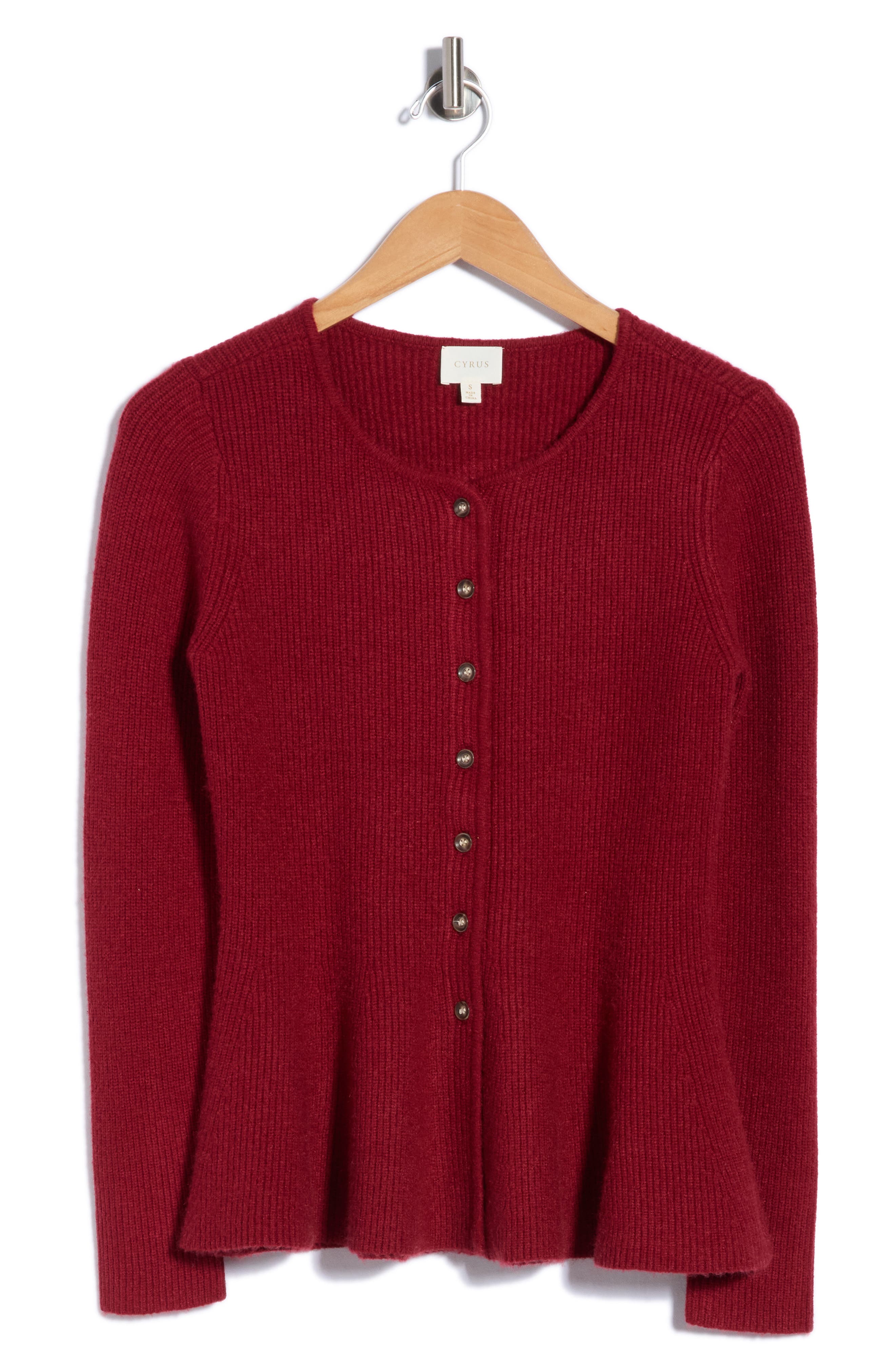 Scoop Neck Peplum Cardigan