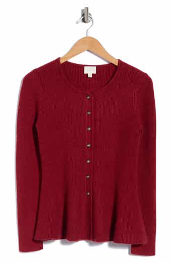 Scoop Neck Peplum Cardigan