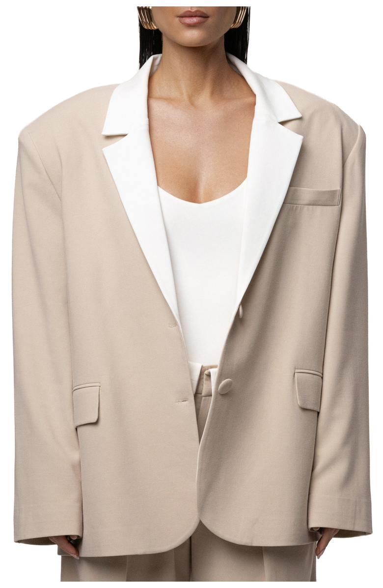 JLUXLABEL Command Oversized Blazer, Main, color, Beige