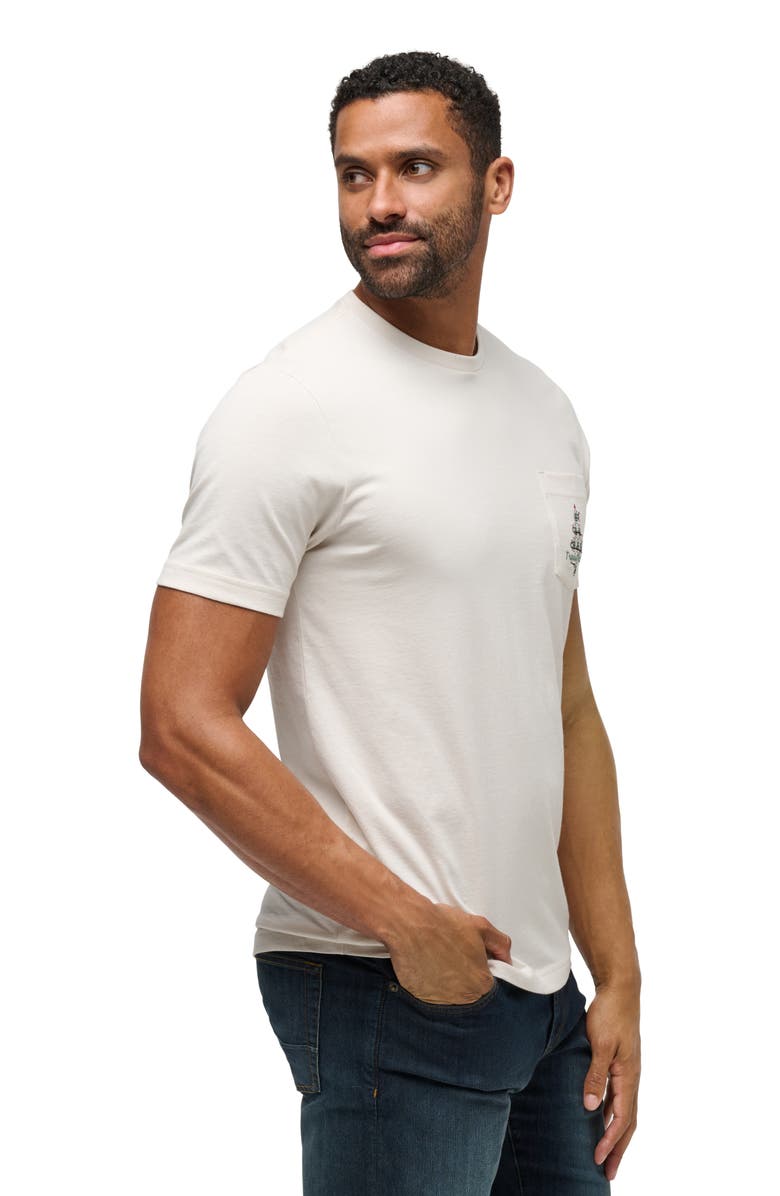 TravisMathew Hot Buttered Rum Embroidered Pocket T-Shirt, Alternate, color, Moonbeam
