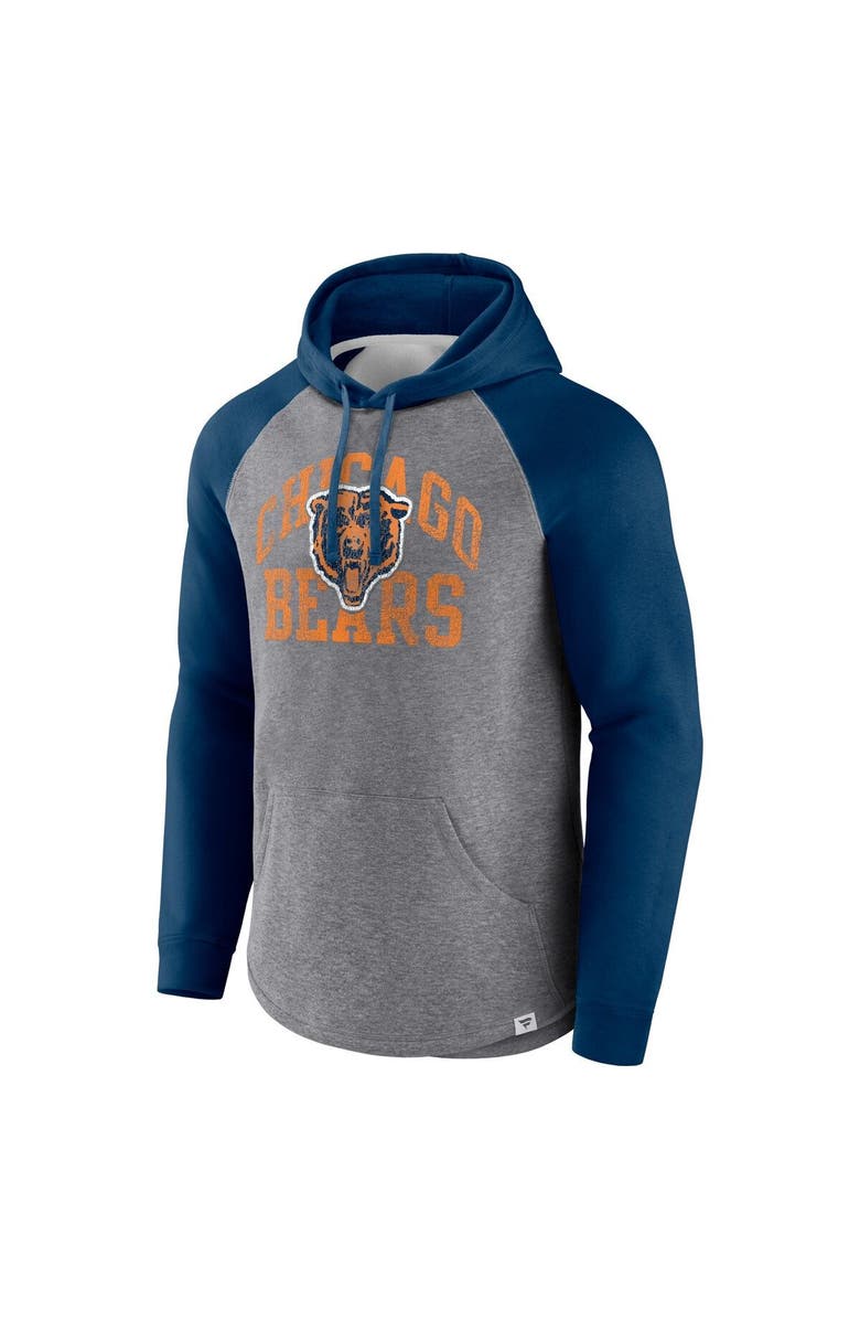 FANATICS Men's Fanatics Heather Gray Chicago Bears Favorite Arch Raglan Pullover Hoodie, Alternate, color, Heather Gray