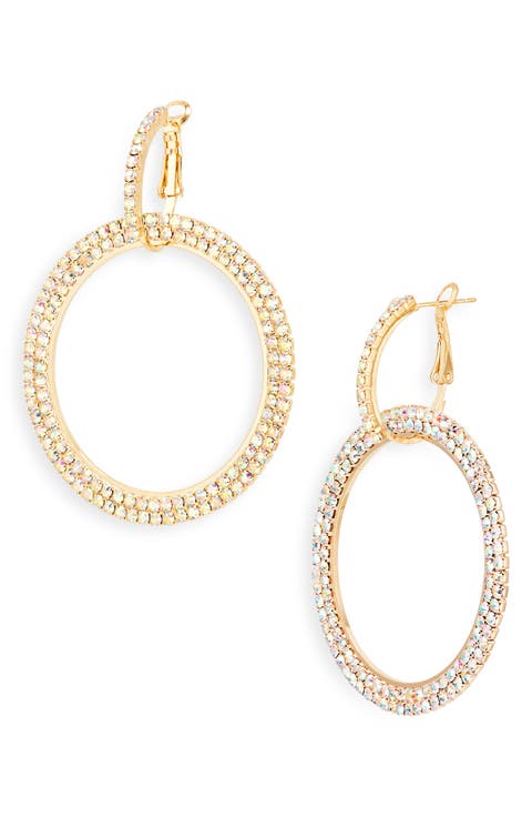 Crystal Circle Drop Earrings