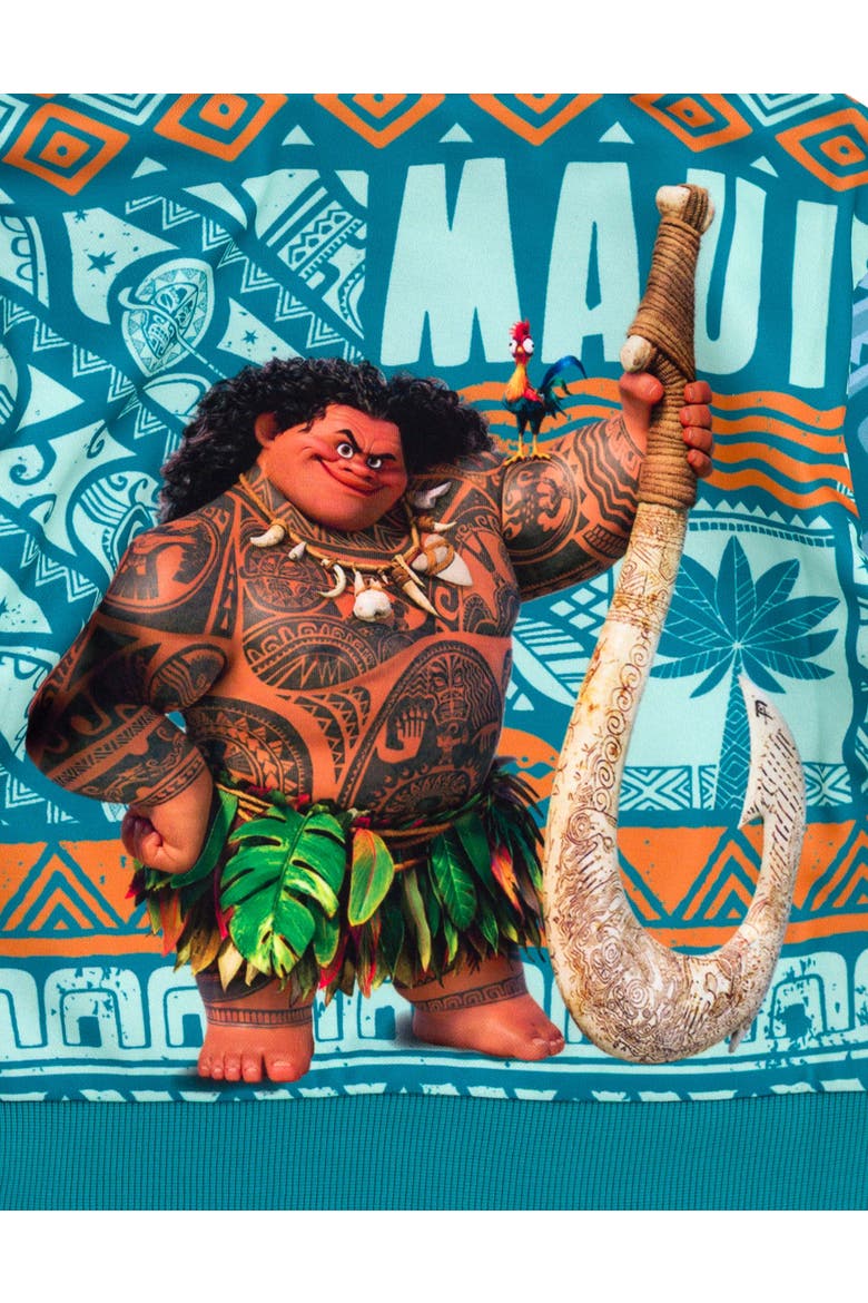 Moana Maui Fleece Hooded Sweatshirt, Alternate, color, Maui Hei Hei Teal