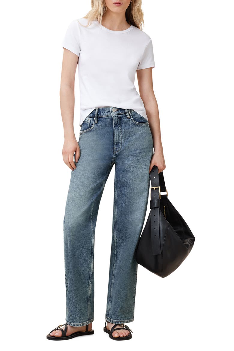 Sadie Barrel Leg Jeans, Alternate, color, WASHED INDIGO