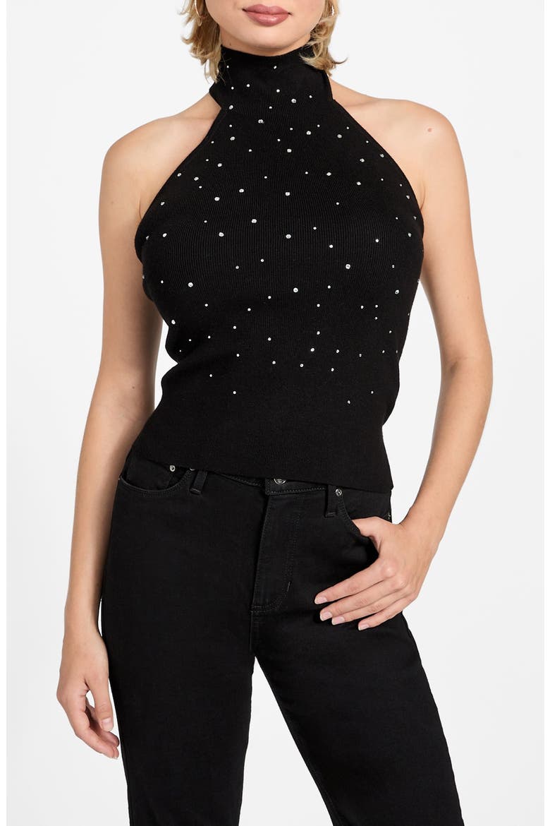 Minara Turtleneck Halter Sweater, Main, color, JET BLACK
