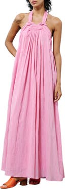 FRNCH Nouhad Knotted Cotton Maxi Sundress