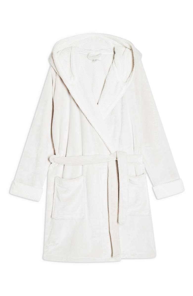 Topshop Frosted Waffle Short Robe, Alternate, color, 