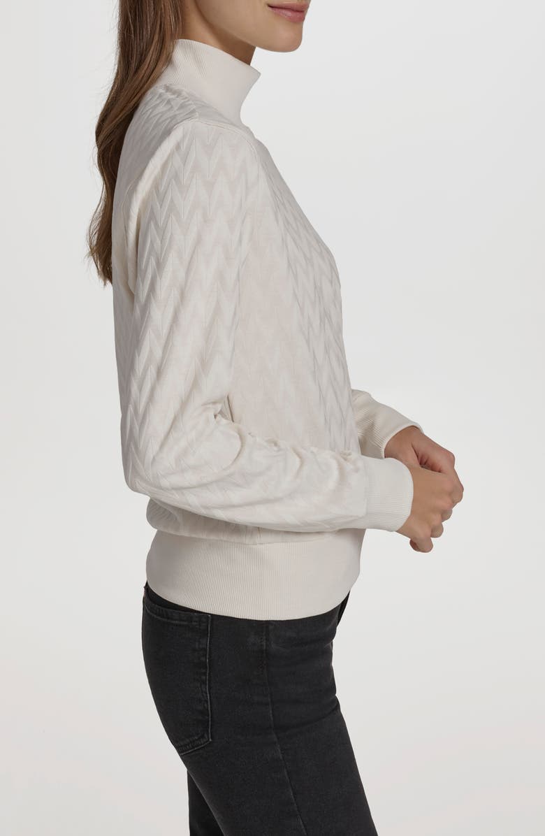 Andrew Marc Sport Chevron Jacquard Long Sleeve Top, Alternate, color, 