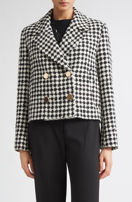 Max Mara Studio Volante Houndstooth Tweed Jacket In Black