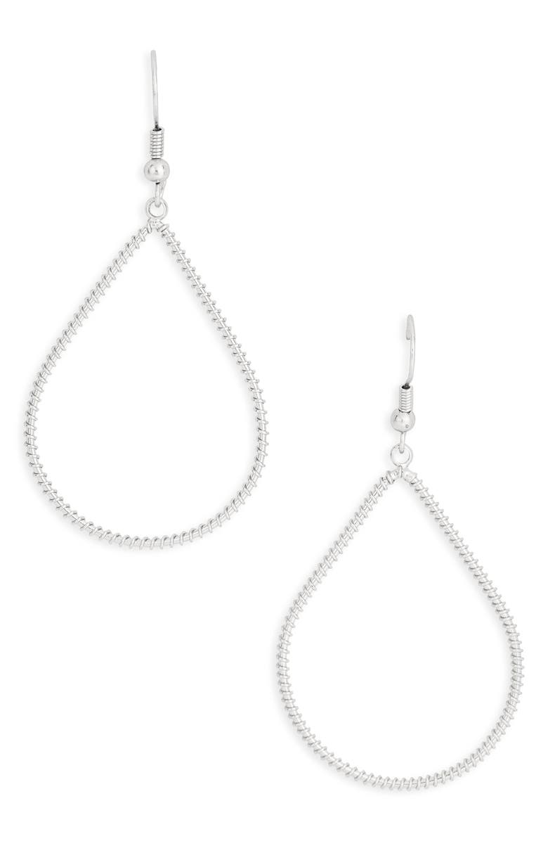 Karine Sultan Open Teardrop Earrings, Main, color, Silver