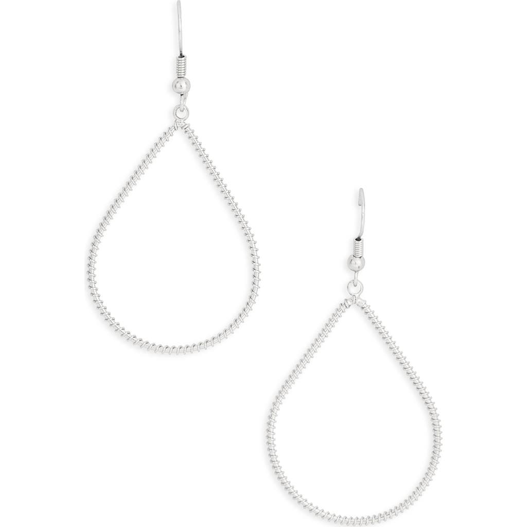 Karine Sultan Open Teardrop Earrings In Silver