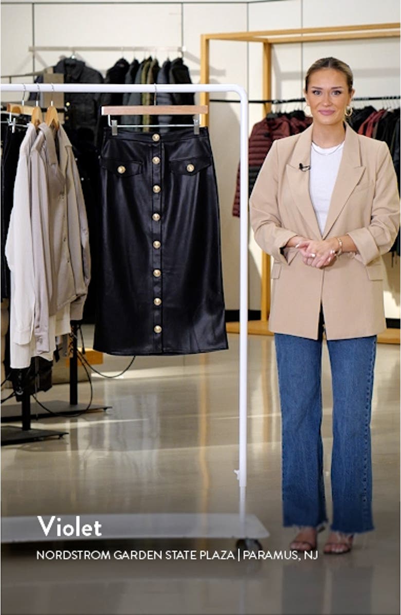 Milann Faux Leather Midi Skirt, sales video thumbnail