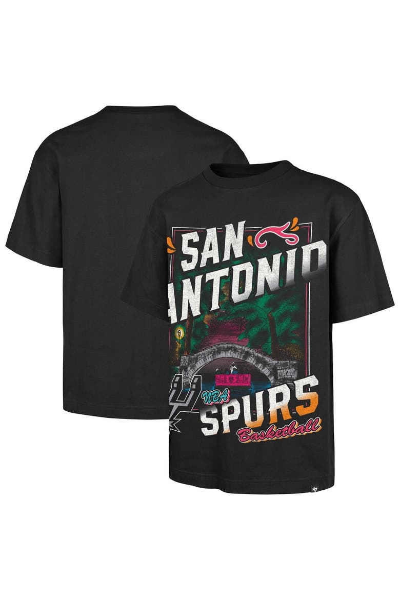 Men's '47  Black San Antonio Spurs Regional Franklin T-Shirt, Main, color, Black