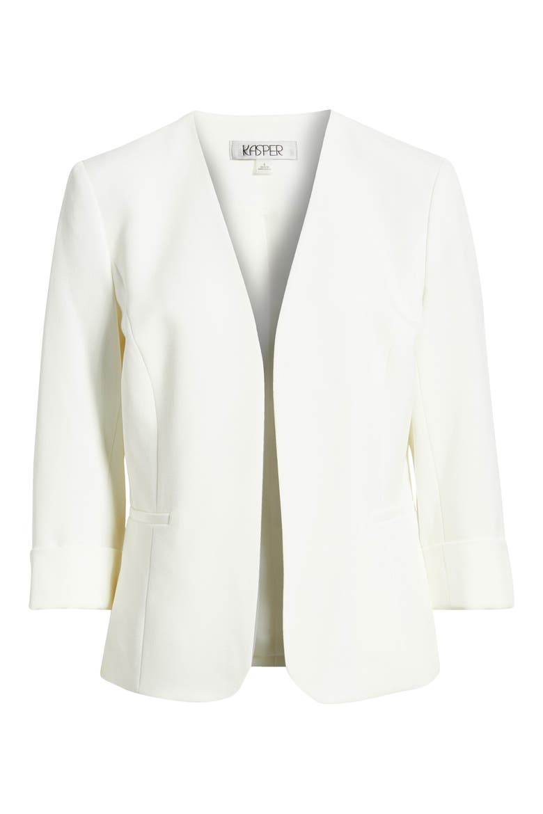 Stretch Crepe Blazer, Alternate, color, VANILLA ICE