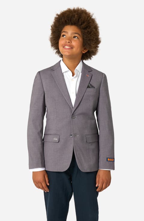 x Batman Kids' Daily Slim Fit Grey Stretch Sport Coat (Big Kid)
