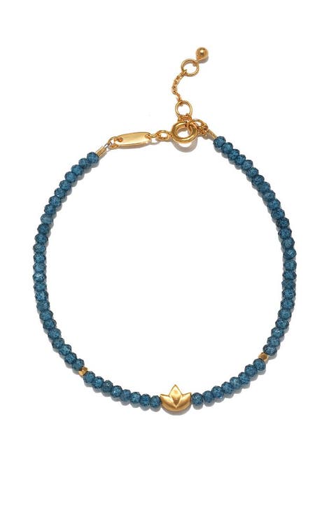 Calm Clarity Blue Topaz Lotus Bracelet